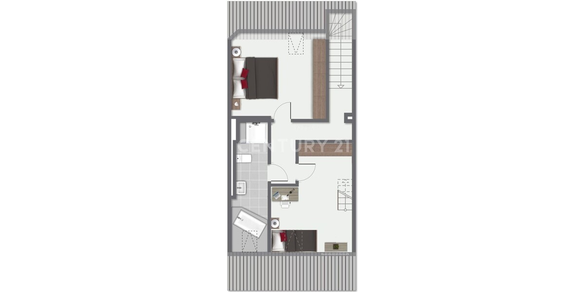 Optional-Grundriss Dachgeschoss mit 3. Zimmer