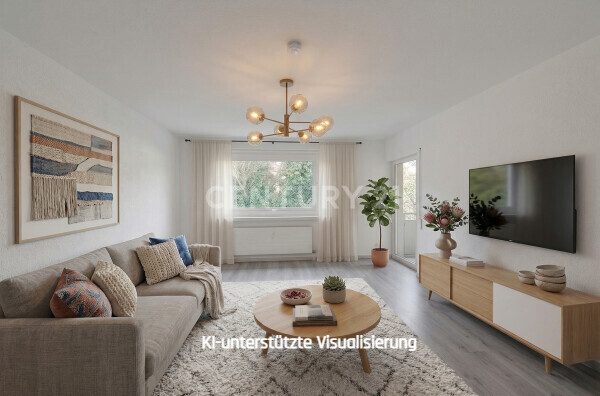 Wohnung rechts Wohnzimmer (KI-visualisiert)